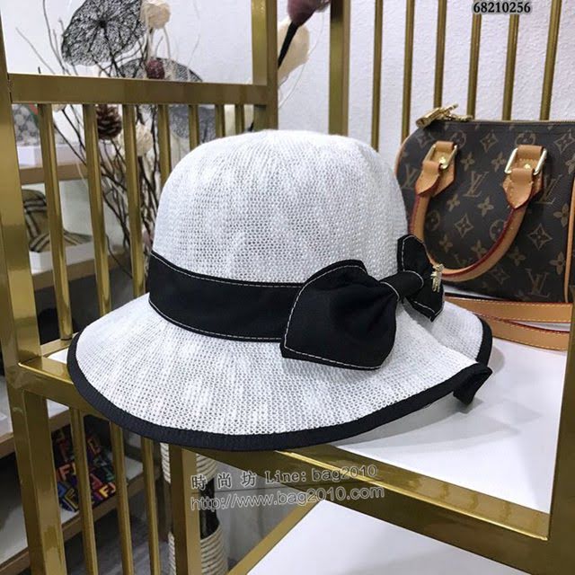 Dior女士帽子 迪奧褶皺蝴蝶結草帽 Dior遮陽帽  mm1007